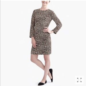 Crepe Shift Dress in Cat Print